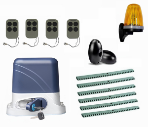 КОРН KSL-1300FULL-3K6-T4 Автоматика для откатных ворот KSL-1300 FULL-3K6-Т4, комплект: привод, 4 пульта, фотоэлементы, лампа, 6 реек