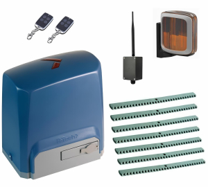 R-TECH SL1000KCEKIT-LA7-BT Автоматика для откатных ворот SL1000AC.M KIT-LA7-BT, комплект: привод, 2 пульта, Bluetooth-модуль, лампа, 7 реек