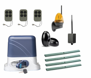 КОРН KSL-800FULL-K4-BT-T3 Автоматика для откатных ворот KSL-800 FULL-K4-BT-Т3, комплект: привод, 3 пульта, Bluetooth-модуль, фотоэлементы, лампа, 4 рейки