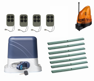КОРН KSL-1300KIT-L1K7-T4 Автоматика для откатных ворот KSL-1300 KIT-L1K7-Т4, комплект: привод, 4 пульта, лампа, 7 реек