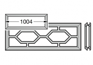 HORMANN 4004970 Рама кассетного остекления L1 (1004 мм, мотив № 1), для двустенных секций ворот 42 / 20 мм