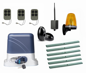 КОРН KSL-800FULL-3K6-BT-T3 Автоматика для откатных ворот KSL-800 FULL-3K6-BT-Т3, комплект: привод, 3 пульта, Bluetooth-модуль, фотоэлементы, лампа, 6 реек