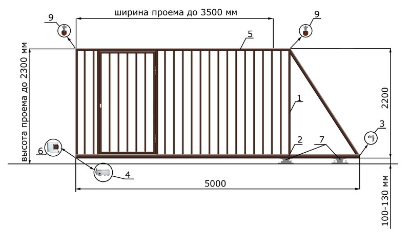 КОРН Н0-Т60КТ Откатные ворота КОРН ЭКО, толщина 60 мм