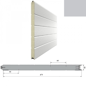 DOORHAN 2S00/S00-9006/9003 Панель 475мм Нстукко/Нстукко серебро(RAL9006)/бел(RAL9003) для подъёмных секционных ворот