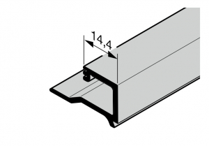 HORMANN 3086469 Алюминиевый штапик для остекления боковой двери ASP 40 /ASR 40 / NTP079, толщина филенки 26 мм, анод