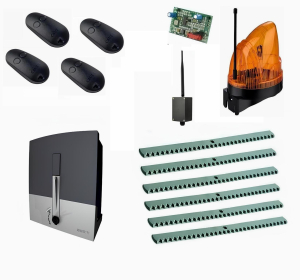 CAME BXL04AGS KIT6-LK2-BT-T4 Автоматика для откатных ворот BXL04AGS KIT6-LK2-BT-T4, комплект: привод, радиоприемник, 4 пульта, лампа, 6 реек, Bluetooth-модуль