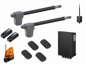 AN-MOTORS ATW-400KIT FULL-K1-BT-T4 Автоматика для распашных ворот ATW-400KIT FULL-K1-BT-T4, комплект: 2 привода, блок управления,  4 пульта, фотоэлементы, лампа, Bluetooth-модуль
