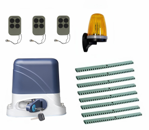 КОРН KSL-1300KIT-L3K8-T3 Автоматика для откатных ворот KSL-1300 KIT-L3K8-Т3, комплект: привод, 3 пульта, лампа, 8 реек