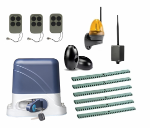 КОРН KSL-800FULL-K6-BT-T3 Автоматика для откатных ворот KSL-800 FULL-K6-BT-Т3, комплект: привод, 3 пульта, Bluetooth-модуль, фотоэлементы, лампа, 6 реек