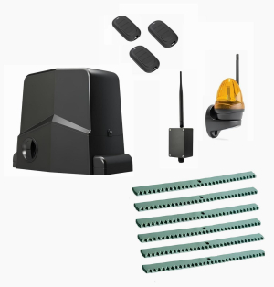 AN-MOTORS ARW-1000MKIT-LK6-BT-T3 Автоматика для откатных ворот ARW-1000MKIT LK6-BT-Т3, комплект: привод, сигнальная лампа, 3 пульта, 6 реек, Bluetooth-модуль