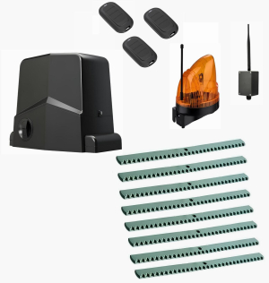 AN-MOTORS ARW-600MKIT-1LK8-BT-T3 Автоматика для откатных ворот ARW-600MKIT 1LK8-BT-Т3, комплект: привод, сигнальная лампа, 3 пульта, 8 реек, Bluetooth-модуль
