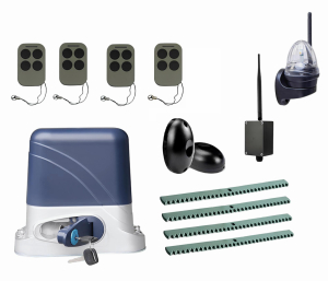 КОРН KSL-1300FULL-4K4-BT-T4 Автоматика для откатных ворот KSL-1300 FULL-4K4-BT-Т4, комплект: привод, 4 пульта, Bluetooth-модуль, фотоэлементы, лампа, 4 рейки