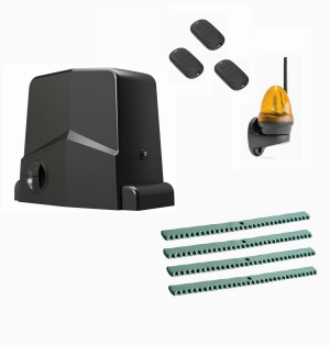 AN-MOTORS ARW-1000MKIT-LK4-T3 Автоматика для откатных ворот ARW-1000MKIT LK4-Т3, комплект: привод, сигнальная лампа, 3 пульта, 4 рейки