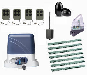 КОРН KSL-800FULL-5K7-BT-T4 Автоматика для откатных ворот KSL-800 FULL-5K7-BT-Т4, комплект: привод, 4 пульта, Bluetooth-модуль, фотоэлементы, лампа, 7 реек