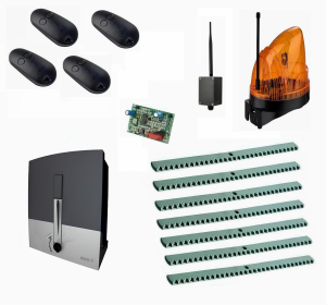 CAME BXL04AGS KIT7-LK2-BT-T4 Автоматика для откатных ворот BXL04AGS KIT7-LK2-BT-T4, комплект: привод, радиоприемник, 4 пульта, лампа, 7 реек, Bluetooth-модуль