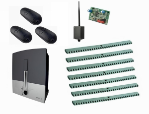 CAME BXL04AGS KIT-KR7-BT-T3 Автоматика для откатных ворот BXL04AGS KIT-KR7-BT-Т3, комплект: привод, радиоприемник, 3 пульта, 7 реек, Bluetooth-модуль