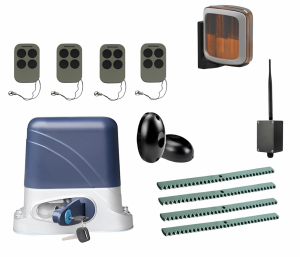КОРН KSL-1300FULL-2K4-BT-T4 Автоматика для откатных ворот KSL-1300 FULL-2K4-BT-Т4, комплект: привод, 4 пульта, Bluetooth-модуль, фотоэлементы, лампа, 4 рейки