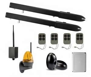 КОРН KSW-3000FULL-T4-BT Автоматика для распашных ворот KSW-3000 FULL-T4-BT, комплект: 2 привода, блок управления, 4 пульта, фотоэлементы, лампа, Bluetooth-модуль
