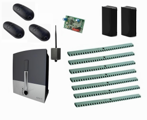 CAME BXL04AGS KIT7-FA-BT-T3 Автоматика для откатных ворот BXL04AGS KIT7-FA-BT-Т3, комплект: привод, радиоприемник, 3 пульта, фотоэлементы, 7 реек, Bluetooth-модуль