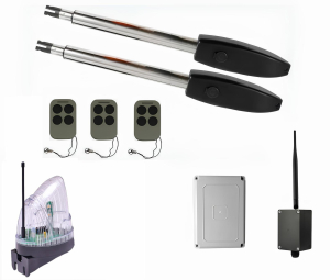 КОРН KSW-2500L-T3-5K-BT Автоматика для распашных ворот KSW-2500 L-T3-5K-BT, комплект: 2 привода, блок управления, 3 пульта, лампа, Bluetooth-модуль