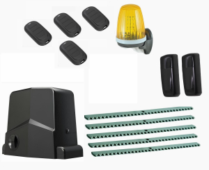 AN-MOTORS ARW-1000MKITFULL5-T4 Автоматика для откатных ворот ARW-1000MKIT FULL5-T4, комплект: привод, 4 пульта, лампа, фотоэлементы, 5 реек