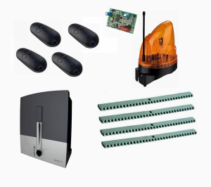 CAME BXL04AGS KIT4-LK2-T4 Автоматика для откатных ворот BXL04AGS KIT4-LK2-T4, комплект: привод, радиоприемник, 4 пульта, лампа, 4 рейки