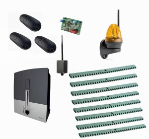 CAME BXL04AGS KIT8-LK-BT-T3 Автоматика для откатных ворот BXL04AGS KIT8-LK-BT-Т3, комплект: привод, радиоприемник, 3 пульта, лампа, 8 реек, Bluetooth-модуль