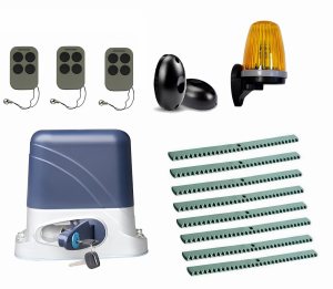 КОРН KSL-1300FULL-3K8-T3 Автоматика для откатных ворот KSL-1300 FULL-3K8-Т3, комплект: привод, 3 пульта, фотоэлементы, лампа, 8 реек