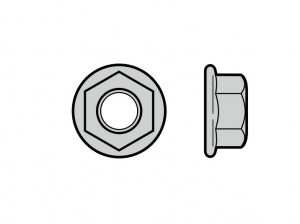 HORMANN 3001660 Шестигранная гайка (M6 со стопорным кольцом и фланцем (20 шт))