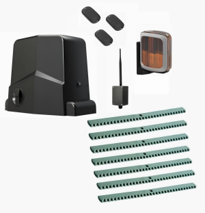 AN-MOTORS ARW-1000MKIT-LA7-BT-T3 Автоматика для откатных ворот ARW-1000MKIT LA7-BT-Т3, комплект: привод, сигнальная лампа, 3 пульта, 7 реек, Bluetooth-модуль