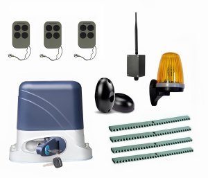 КОРН KSL-1300FULL-3K4-BT-T3 Автоматика для откатных ворот KSL-1300 FULL-3K4-BT-Т3, комплект: привод, 3 пульта, Bluetooth-модуль, фотоэлементы, лампа, 4 рейки