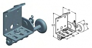 ALUTECH RBT-100R - 401232300 Кронштейн роликовый нижний для подъёмных секционных ворот