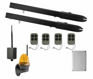 КОРН KSW-3000L-T4-BT Автоматика для распашных ворот KSW-3000 L-T4-BT, комплект: 2 привода, блок управления, 4 пульта, лампа,  Bluetooth-модуль