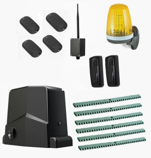 AN-MOTORS ARW-1000MKITFULL6-BT-T4 Автоматика для откатных ворот ARW-1000MKIT FULL6-BT-T4, комплект: привод, 4 пульта, лампа, фотоэлементы, 6 реек, Bluetooth-модуль