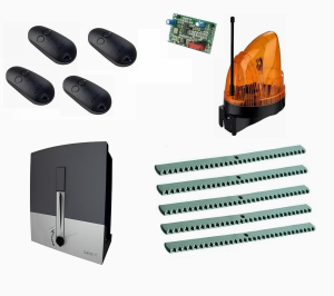 CAME BXL04AGS KIT5-LK2-T4 Автоматика для откатных ворот BXL04AGS KIT5-LK2-T4, комплект: привод, радиоприемник, 4 пульта, лампа, 5 реек