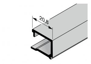 HORMANN 3094038 Алюминиевый штапик для остекления боковой двери GA004, толщина филенки 26 мм, анодированный (макс. 6