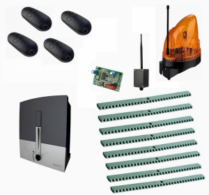 CAME BXL04AGS KIT8-LK2-BT-T4 Автоматика для откатных ворот BXL04AGS KIT8-LK2-BT-T4, комплект: привод, радиоприемник, 4 пульта, лампа, 8 реек, Bluetooth-модуль
