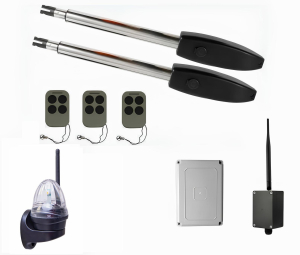КОРН KSW-2500L-T3-4K-BT Автоматика для распашных ворот KSW-2500 L-T3-4K-BT, комплект: 2 привода, блок управления, 3 пульта, лампа, Bluetooth-модуль