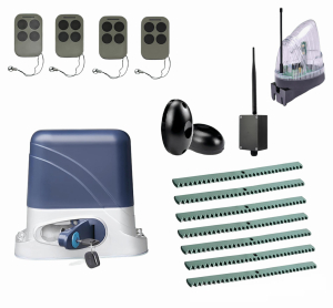 КОРН KSL-1300FULL-5K7-BT-T4 Автоматика для откатных ворот KSL-1300 FULL-5K7-BT-Т4, комплект: привод, 4 пульта, Bluetooth-модуль, фотоэлементы, лампа, 7 реек