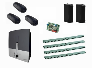 CAME BXL04AGS KIT4-FA-T3 Автоматика для откатных ворот BXL04AGS KIT4-FA-Т3, комплект: привод, радиоприемник, 3 пульта, фотоэлементы, 4 рейки