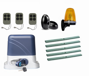 КОРН KSL-1300FULL-3K5-T3 Автоматика для откатных ворот KSL-1300 FULL-3K5-Т3, комплект: привод, 3 пульта, фотоэлементы, лампа, 5 реек
