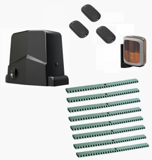 AN-MOTORS ARW-1000MKIT-LA8-T3 Автоматика для откатных ворот ARW-1000MKIT LA8-Т3, комплект: привод, сигнальная лампа, 3 пульта, 8 реек