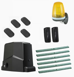 AN-MOTORS ARW-1000MKITFULL6-T4 Автоматика для откатных ворот ARW-1000MKIT FULL6-T4, комплект: привод, 4 пульта, лампа, фотоэлементы, 6 реек