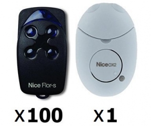 NICE FLO4R-SOX2KIT100 Комплект FLO4R-SOX2KIT100. Состав комплекта: (100 штук пультов FLO4R-S, приёмник OX2)