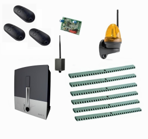 CAME BXL04AGS KIT6-LK-BT-T3 Автоматика для откатных ворот BXL04AGS KIT6-LK-BT-Т3, комплект: привод, радиоприемник, 3 пульта, лампа, 6 реек, Bluetooth-модуль