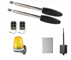 КОРН KSW-2500L-3K-BT Автоматика для распашных ворот KSW-2500 L-3K-BT, комплект: 2 привода, блок управления, 2 пульта, лампа, Bluetooth-модуль