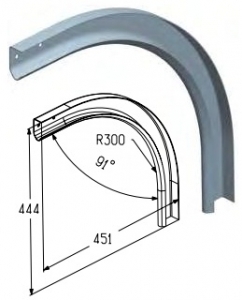 ALUTECH RE801L - 402210010 Элемент радиусный левый для подъёмных секционных ворот
