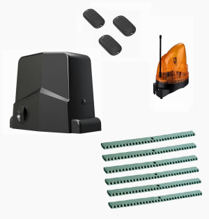 AN-MOTORS ARW-600MKIT-1LK6-T3 Автоматика для откатных ворот ARW-600MKIT 1LK6-Т3, комплект: привод, сигнальная лампа, 3 пульта, 6 реек