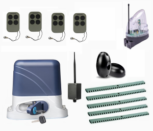 КОРН KSL-1300FULL-5K5-BT-T4 Автоматика для откатных ворот KSL-1300 FULL-5K5-BT-Т4, комплект: привод, 4 пульта, Bluetooth-модуль, фотоэлементы, лампа, 5 реек