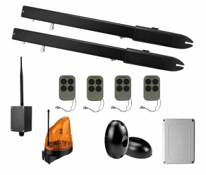 КОРН KSW-3000FULL-T4-1K-BT Автоматика для распашных ворот KSW-3000 FULL-T4-1K-BT, комплект: 2 привода, блок управления, 4 пульта, фотоэлементы, лампа, Bluetooth-модуль
